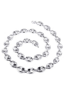 White Gold Chain - Mens Hollow Puff Chain 10K Gold