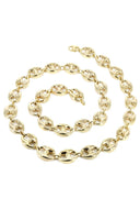 Gold Chain - Womens Hollow Puff Chain 10K Gold