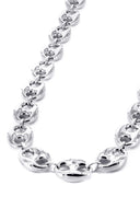 White Gold Chain - Womens Hollow Puff Chain 10K/14K Gold