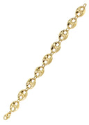 Hollow Mens Puff Bracelet 10K/14K Yellow Gold