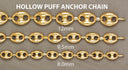 Gold Chain - Mens Hollow Puff Chain 10K/14K Gold