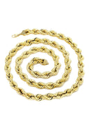 Gold Chain - Womens Hollow Rope Chain 10K Gold