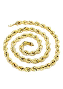 Gold Chain - Mens Hollow Rope Chain 10K/14K Gold