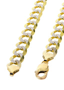 Gold Chain - Hollow Diamond Cut Womens Cuban Link Chain 10K/14K Gold