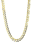 Gold Chain - Hollow Diamond Cut Womens Cuban Link Chain 10K Gold