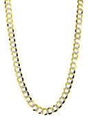 Gold Chain - Hollow Diamond Cut Womens Cuban Link Chain 10K/14K Gold