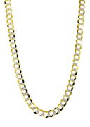 Womens 14K Gold Chain Hollow Diamond Cut Cuban Link