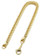 Hollow Womens Diamond Cut Franco Bracelet 10K/14K Yellow Gold