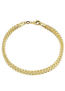 Hollow Womens Diamond Cut Franco Bracelet 10K/14K Yellow Gold