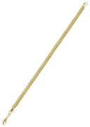 Hollow Womens Diamond Cut Franco Bracelet 10K/14K Yellow Gold