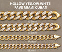 Gold Chain - Womens Hollow Diamond Cut Miami Cuban Link Chain 10k Gold