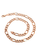 14K Rose Gold Chain - Solid Figaro Chain