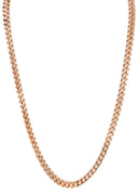 Womens 14K Rose Gold Chain - Hollow Rose Franco Chain