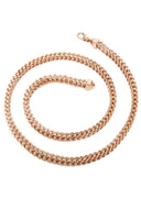 Womens 14K Rose Gold Chain - Hollow Rose Franco Chain