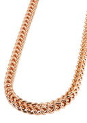 Womens 14K Rose Gold Chain - Hollow Rose Franco Chain