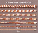 14K Rose Gold Bracelet Hollow Franco