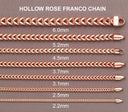 14K Rose Gold Bracelet Hollow Franco For Women