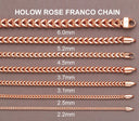 14K Rose Gold Chain - Hollow Rose Franco Chain