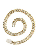 Gold Chain - Mens Hollow Monaco Miami Cuban Link Chain 10K/14K Gold