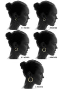 10K Gold Diamond Cut Hoop Earrings | Customizable Size