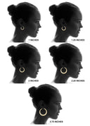 10K Gold Stop Sign Hoop Earrings | Customizable Size
