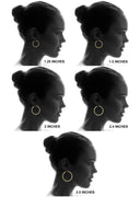10K Gold Diamond Cut Hoop Earrings | Customizable Size