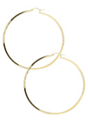 10K Gold Diamond Cut Hoop Earrings | Customizable Size