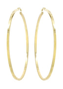 10K Gold Diamond Cut Hoop Earrings | Customizable Size