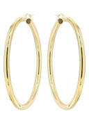 10K Gold Plain Hoop Hoop Earrings | Customizable Size