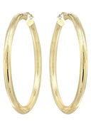 10K Gold Diamond Cut Hoop Earrings | Customizable Size