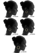10K Gold Diamond Cut Hoop Earrings | Customizable Size