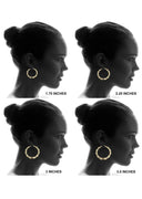 10K Gold Bamboo Hoop Earrings | Customizable Size