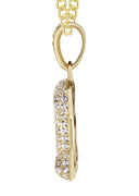 10K Yellow Gold Bubble Letter "I" CZ Necklace | Appx. 4 Grams