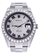 Rolex Datejust II Watch | 41 MM | Custom Diamond Pave Roman Dial | Oyster Band