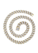 Iced Out Gold Chain - Mens Cz Hollow Miami Cuban Link Chain 10K/14K Gold