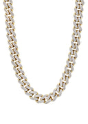 Iced Out Gold Chain - Mens Cz Hollow Miami Cuban Link Chain 10K/14K Gold