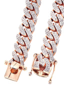 Rose Gold Iced Out Diamond Miami Cuban Link Chain Customizable (10MM-20MM)