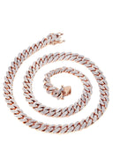 Rose Gold Iced Out Diamond Miami Cuban Link Chain Customizable (10MM-20MM)