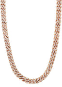 Iced Out Diamond Miami Cuban Link Chain 14K Rose Gold (5MM-8MM)