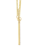 Gold Ladies Full Diamond Script Name Plate Necklace | Appx. 1.25 Carat
