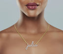 Gold Ladies Full Diamond Script Name Plate Necklace | Appx. 1.25 Carat