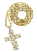 10K Yellow Gold Chain & Cz Cross Pendant | Appx. 17.3 Grams
