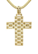 10K Yellow Gold Chain & Cz Cross Pendant | Appx. 17.3 Grams