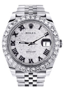 Rolex Datejust II Watch | 41 MM | Custom Full Roman Diamond Dial | Jubilee Band