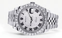 Rolex Datejust II Watch | 41 MM | Custom Full Roman Diamond Dial | Jubilee Band