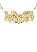 Ladies Diamond Cut with Diamonds Name Plate Necklace | Appx. 13.3 Grams