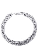Italian Womens Byzantine Bracelet 10K White Gold