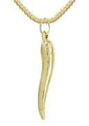 10K Yellow Gold Franco Chain & Gold Italian Horn Pendant | Appx. 11.6 Grams