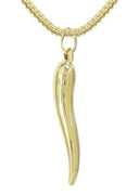 10K Yellow Gold Franco Chain & Gold Italian Horn Pendant | Appx. 11.6 Grams