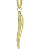 10K Yellow Gold Franco Chain & Gold Italian Horn Pendant | Appx. 11.6 Grams